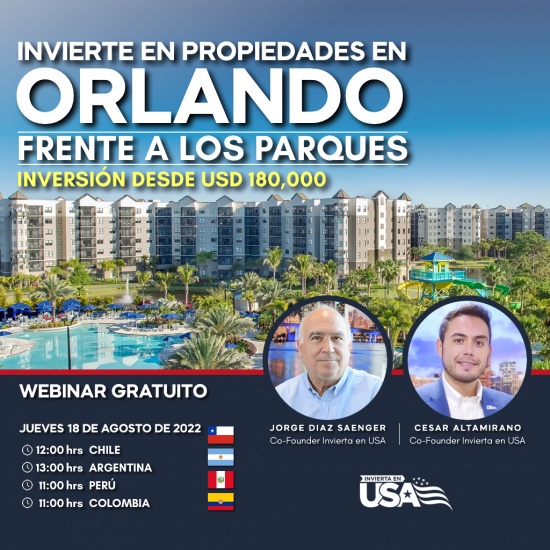 Webinar Invierta en propiedades para renta vacacional en Orlando 18-08-2022